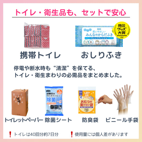 【ikkakeサニタリーセットMini】災害時の生理を乗り切る女性の防災セット