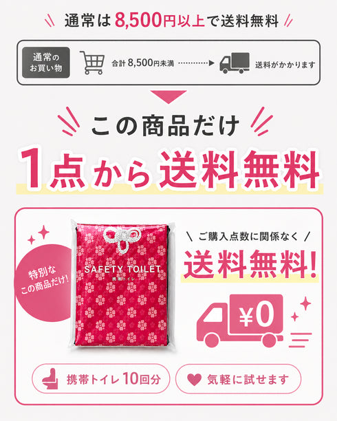 \販売終了 5/31まで/ 携帯トイレ10回分|個包装|送料無料
