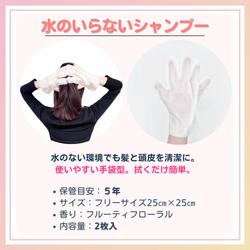 【単品】水のいらない泡なしシャンプー(2枚入)